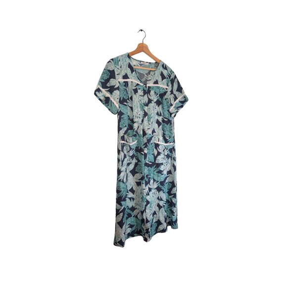 Ekouaer Womens Dress Small Floral Snap Front Midi House Dress Lounge Sleepwear - Picture 2 of 6
